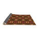 Thickness of Patterned Saffron Red Rug, pat2257org