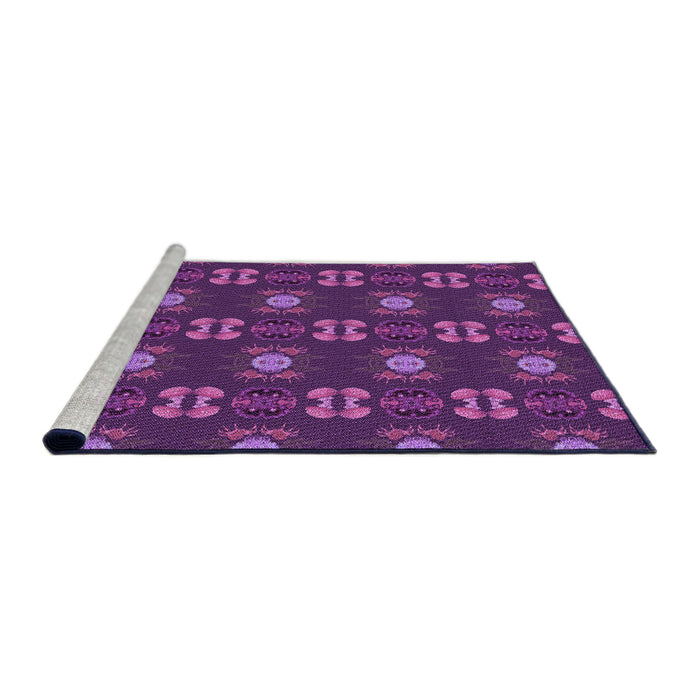 Sideview of Machine Washable Transitional Dark Orchid Purple Rug, wshpat2257pur