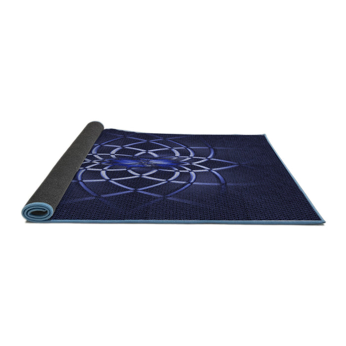 Thickness of Patterned Night Blue Rug, pat2258blu
