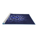 Sideview of Machine Washable Transitional Night Blue Rug, wshpat2258blu