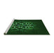 Sideview of Machine Washable Transitional Green Rug, wshpat2258grn