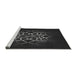 Sideview of Machine Washable Transitional Midnight Gray Rug, wshpat2258gry