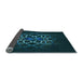 Thickness of Patterned Dark Cyan Green Rug, pat2258lblu