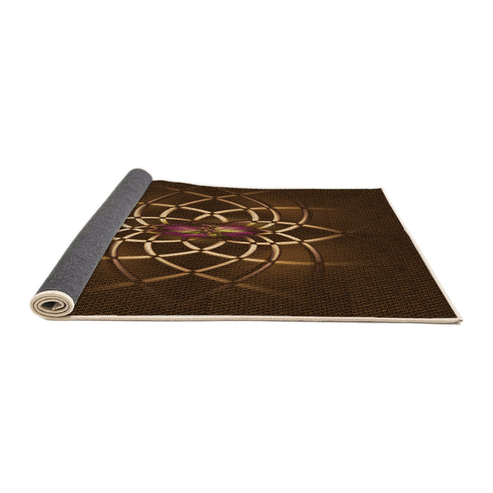 Thickness of Patterned Saddle Brown Rug, pat2258org