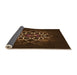 Thickness of Patterned Saddle Brown Rug, pat2258org