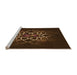 Sideview of Machine Washable Transitional Saddle Brown Rug, wshpat2258org