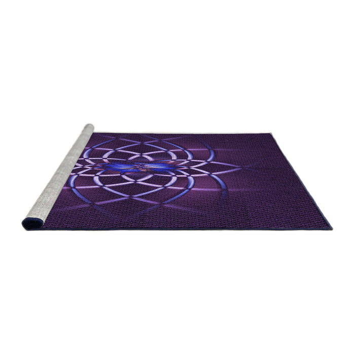 Sideview of Machine Washable Transitional Deep Purple Rug, wshpat2258pur