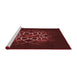 Sideview of Machine Washable Transitional Fire Brick Red Rug, wshpat2258rd