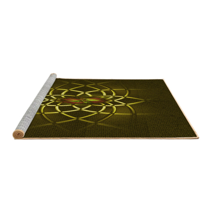 Sideview of Machine Washable Transitional Dark Bronze Brown Rug, wshpat2258yw