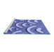 Sideview of Machine Washable Transitional Sky Blue Rug, wshpat2259blu