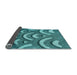 Thickness of Patterned Dark Turquoise Green Rug, pat2259lblu