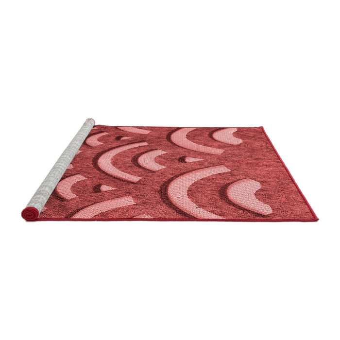 Sideview of Machine Washable Transitional Red Rug, wshpat2259rd