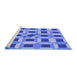 Sideview of Machine Washable Transitional Denim Blue Rug, wshpat226blu