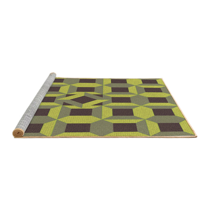 Sideview of Machine Washable Transitional Coffee Brown Rug, wshpat226brn