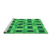 Sideview of Machine Washable Transitional Neon Green Rug, wshpat226grn