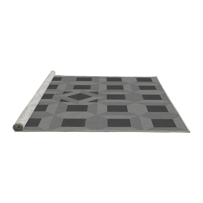 Sideview of Machine Washable Transitional Grey Gray Rug, wshpat226gry