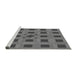 Sideview of Machine Washable Transitional Grey Gray Rug, wshpat226gry