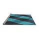 Sideview of Machine Washable Transitional Bright Turquoise Blue Rug, wshpat2260lblu