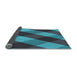 Thickness of Patterned Bright Turquoise Blue Rug, pat2260lblu