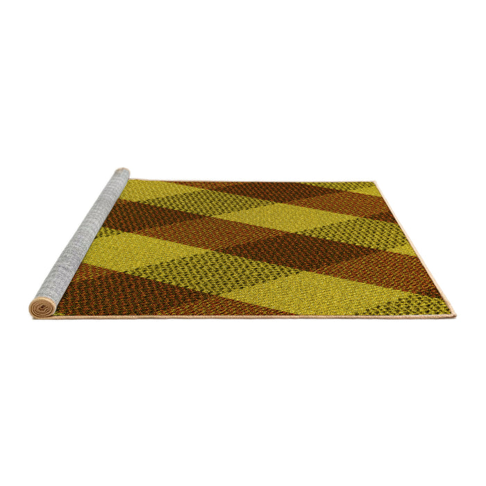 Sideview of Machine Washable Transitional Saffron Red Rug, wshpat2260yw