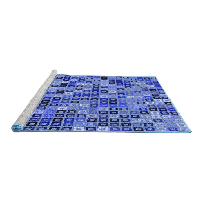 Sideview of Machine Washable Transitional Sky Blue Rug, wshpat2261blu