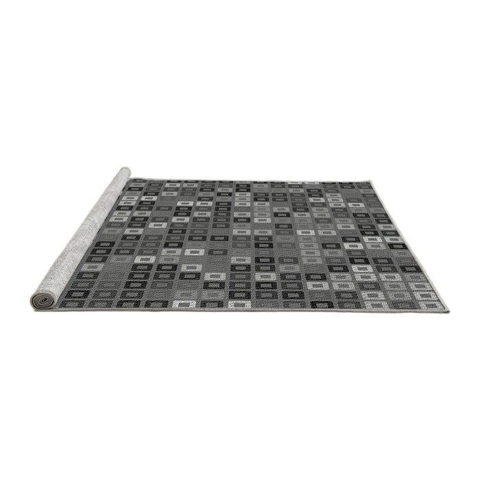 Sideview of Machine Washable Transitional Gunmetal Gray Rug, wshpat2261gry