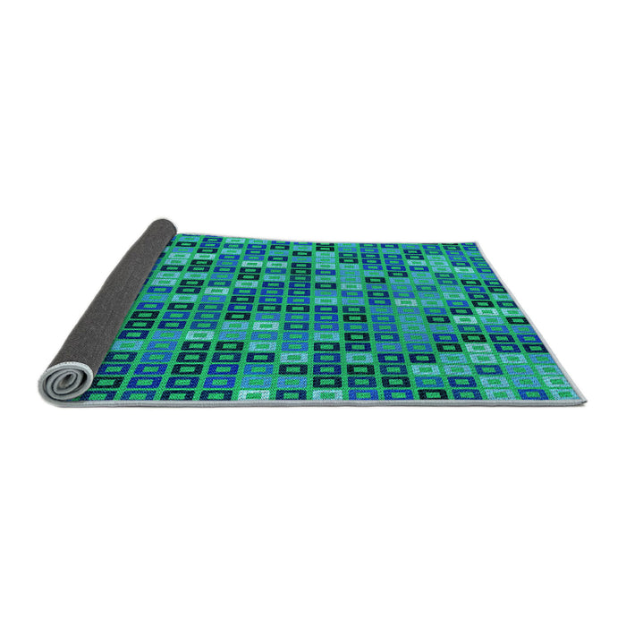 Thickness of Patterned Spring Green Rug, pat2261lblu
