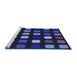 Sideview of Machine Washable Transitional Night Blue Rug, wshpat2262blu