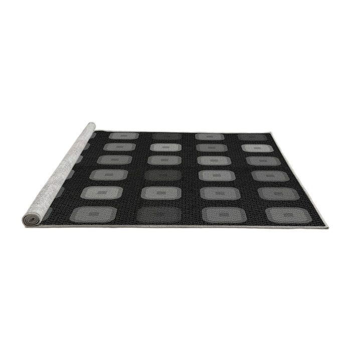 Sideview of Machine Washable Transitional Midnight Gray Rug, wshpat2262gry