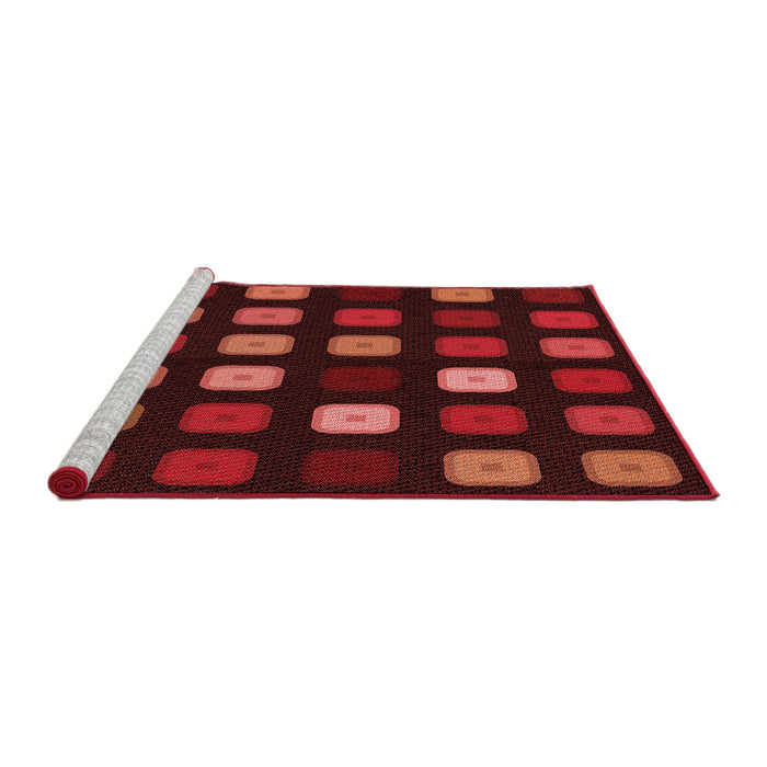 Sideview of Machine Washable Transitional Maroon Red Rug, wshpat2262rd