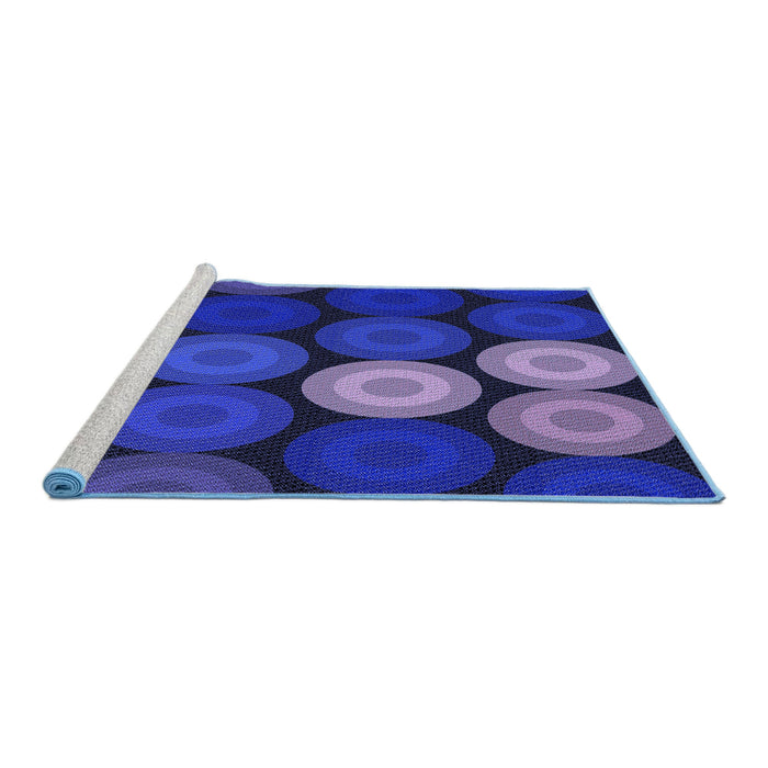 Sideview of Machine Washable Transitional Denim Dark Blue Rug, wshpat2263blu