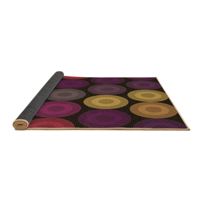 Thickness of Patterned Plum Purple Rug, pat2263brn