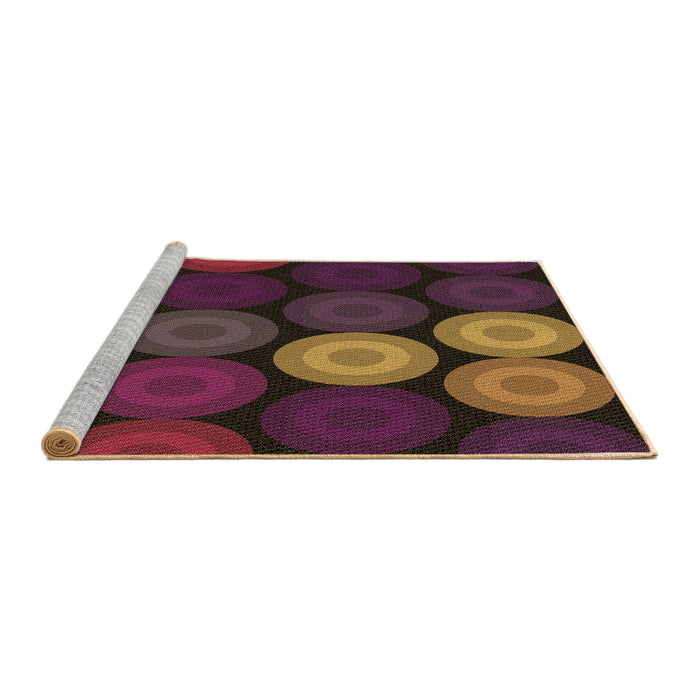 Sideview of Machine Washable Transitional Plum Purple Rug, wshpat2263brn