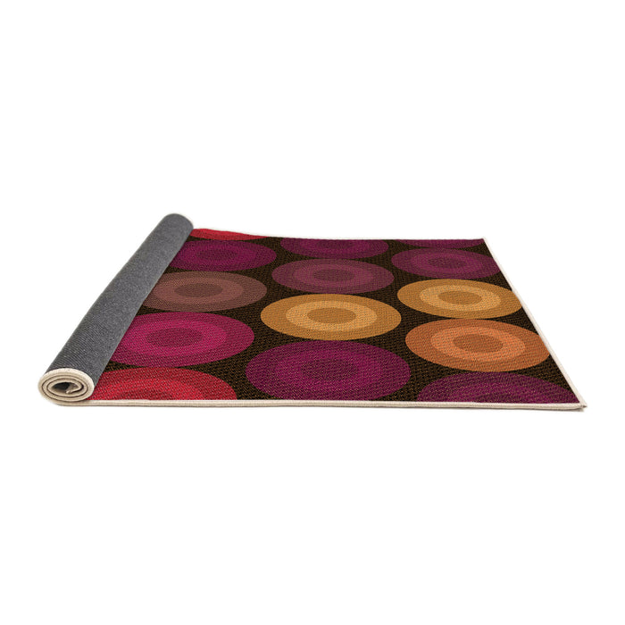 Thickness of Patterned Mahogany Brown Rug, pat2263org