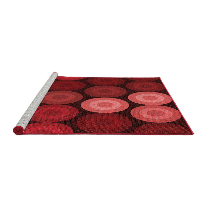 Sideview of Machine Washable Transitional Red Rug, wshpat2263rd