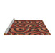 Sideview of Machine Washable Transitional Tomato Red Rug, wshpat2264brn