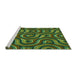 Sideview of Machine Washable Transitional Army Green Rug, wshpat2264grn