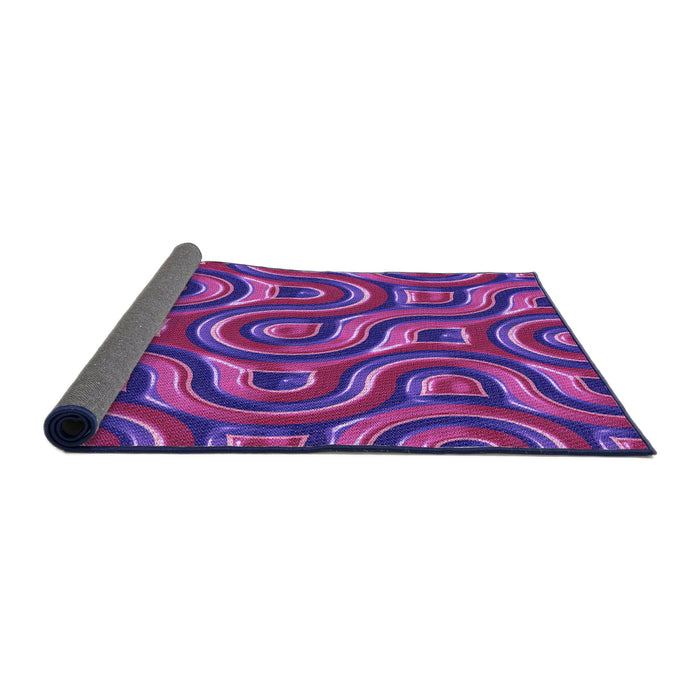 Thickness of Patterned Purple Plum Purple Rug, pat2264pur