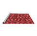 Sideview of Machine Washable Transitional Red Rug, wshpat2264rd