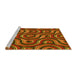 Sideview of Machine Washable Transitional Tomato Red Rug, wshpat2264yw