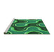 Sideview of Machine Washable Transitional Deep Emerald Green Rug, wshpat2265grn