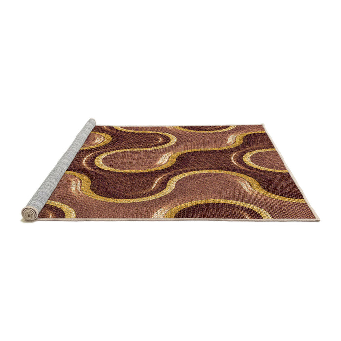 Sideview of Machine Washable Transitional Saffron Red Rug, wshpat2265org