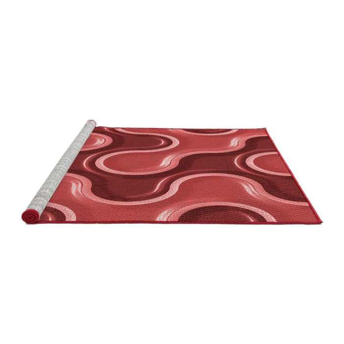 Sideview of Machine Washable Transitional Red Rug, wshpat2265rd