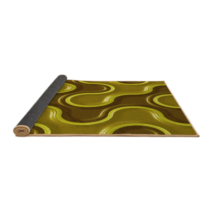 Thickness of Patterned Dark Bronze Brown Rug, pat2265yw