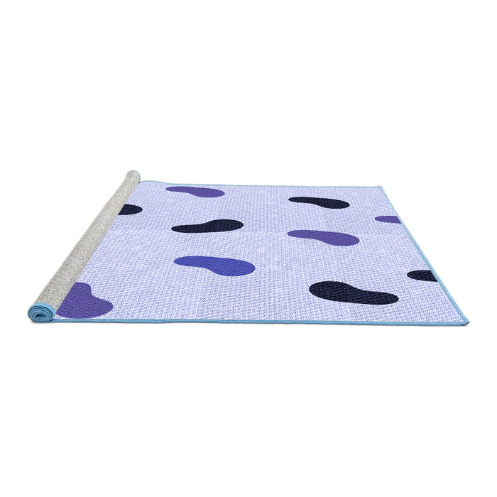 Sideview of Machine Washable Transitional Lavender Blue Rug, wshpat2266blu