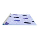 Sideview of Machine Washable Transitional Lavender Blue Rug, wshpat2266blu