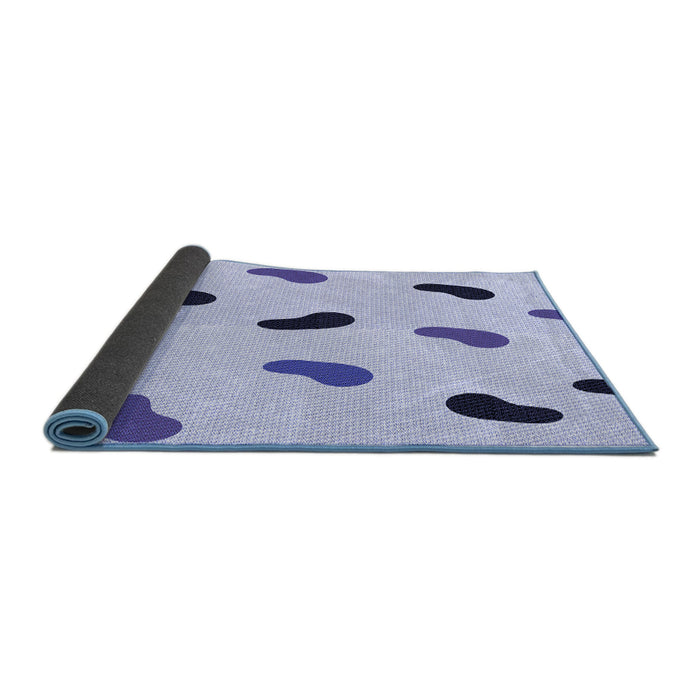 Thickness of Patterned Lavender Blue Rug, pat2266blu