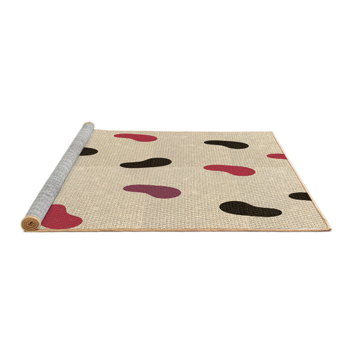 Sideview of Machine Washable Transitional Moccasin Beige Rug, wshpat2266brn