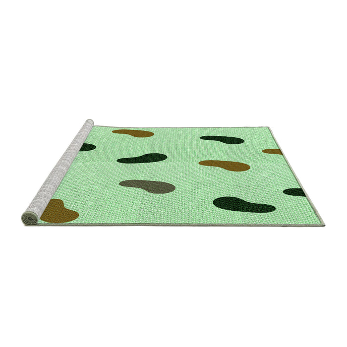 Sideview of Machine Washable Transitional Mint Green Rug, wshpat2266grn