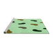 Sideview of Machine Washable Transitional Mint Green Rug, wshpat2266grn